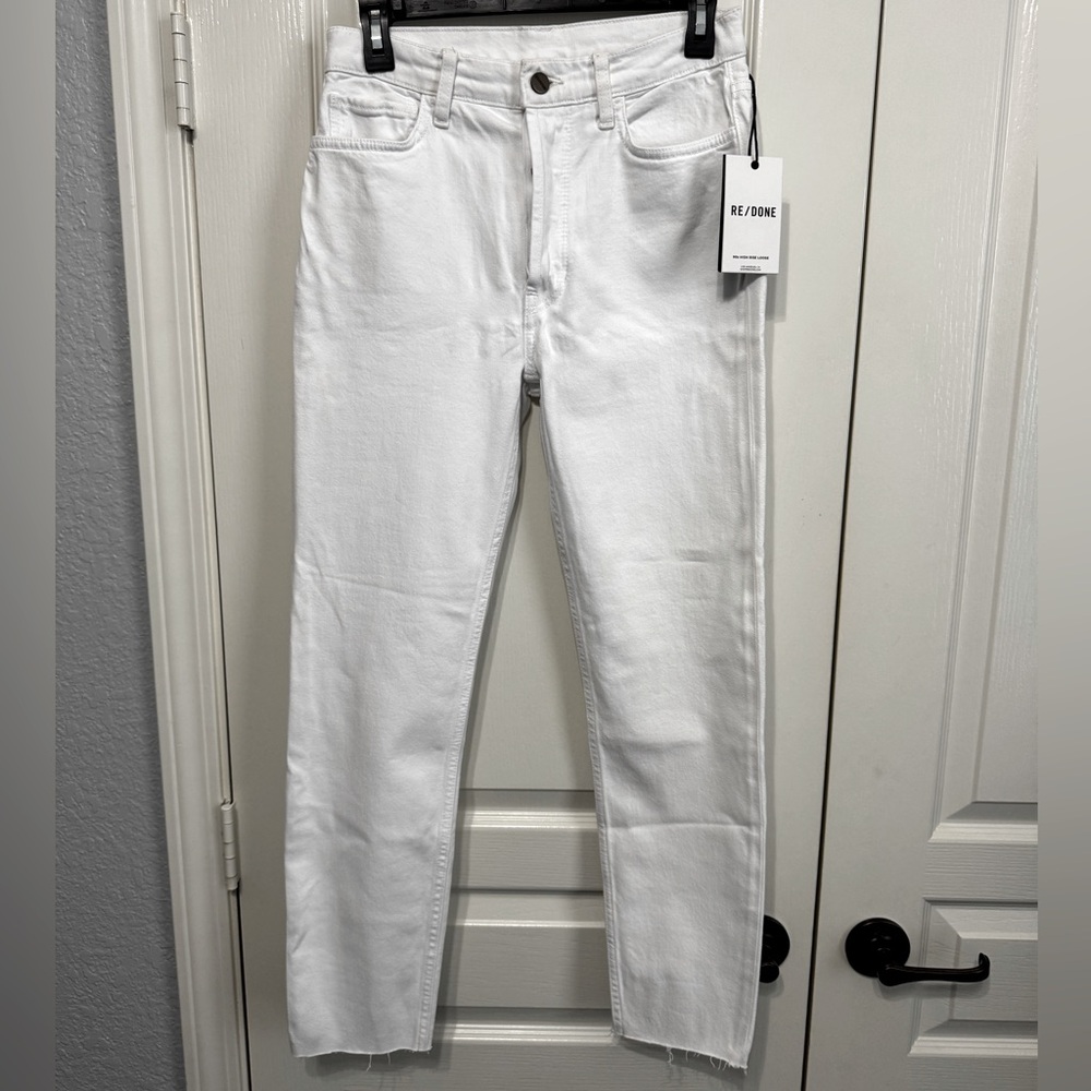 Re/Done NWT $275 90’s High Rise Loose White denim jeans women